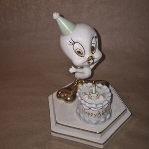 Lenox Tweety's Birthday" Looney Tunes Figurine 24 K Gold Parts Preowned